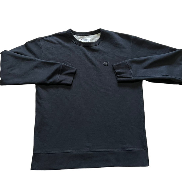 Champion Black Crew Neck Long Sleeve Sweatshirt, Size M - Picture 1 of 7